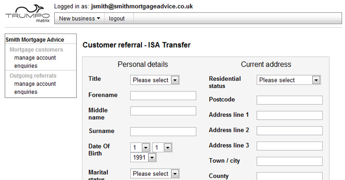 Example screen